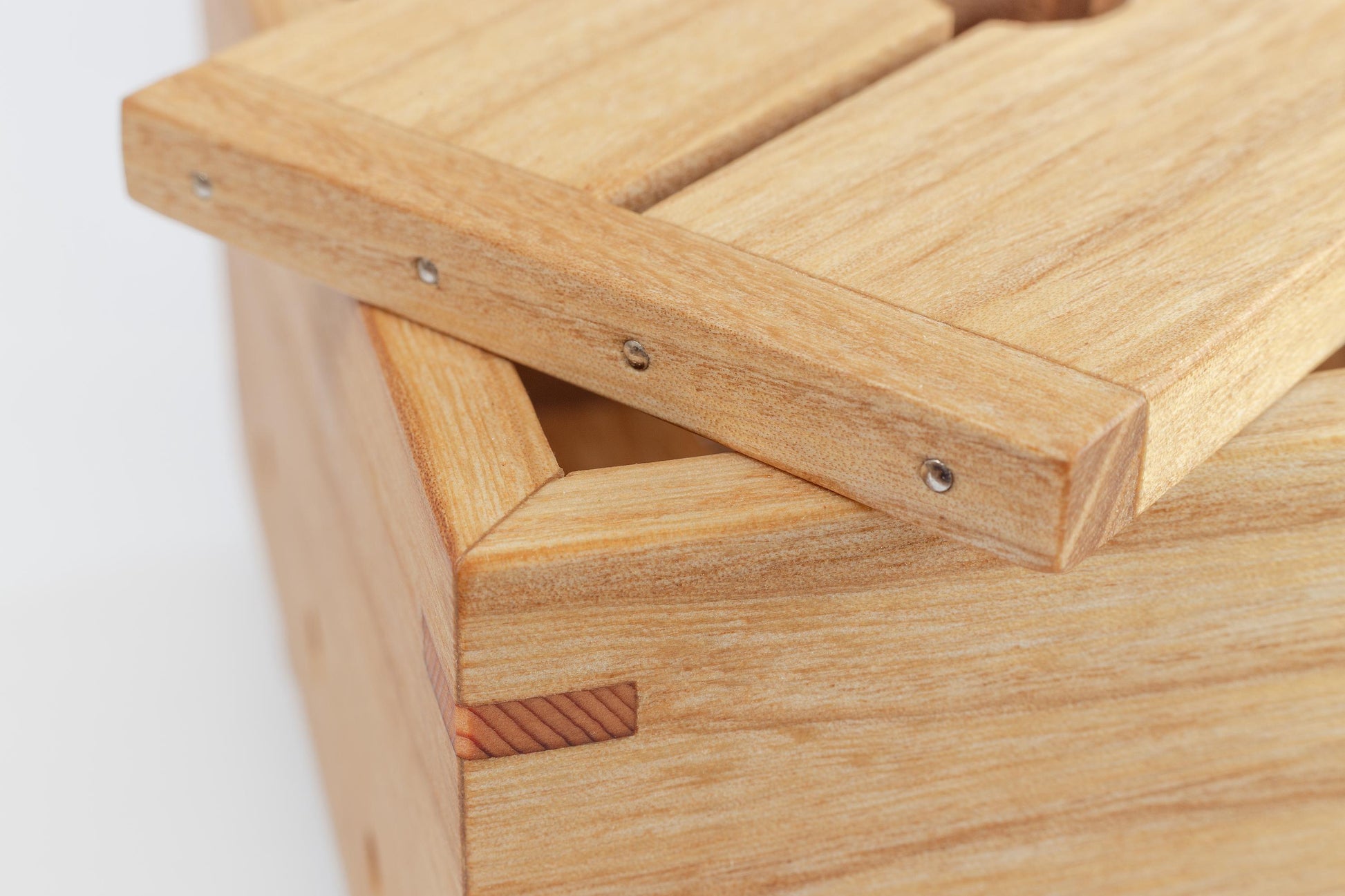 Close up of timber craftsmanship and joinery detail on a wooden tofu press by Tofu Press Australia.